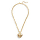 Faux Stone Signature Quilted Heart Locket Necklace