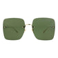 Square-Frame Metal Sunglasses