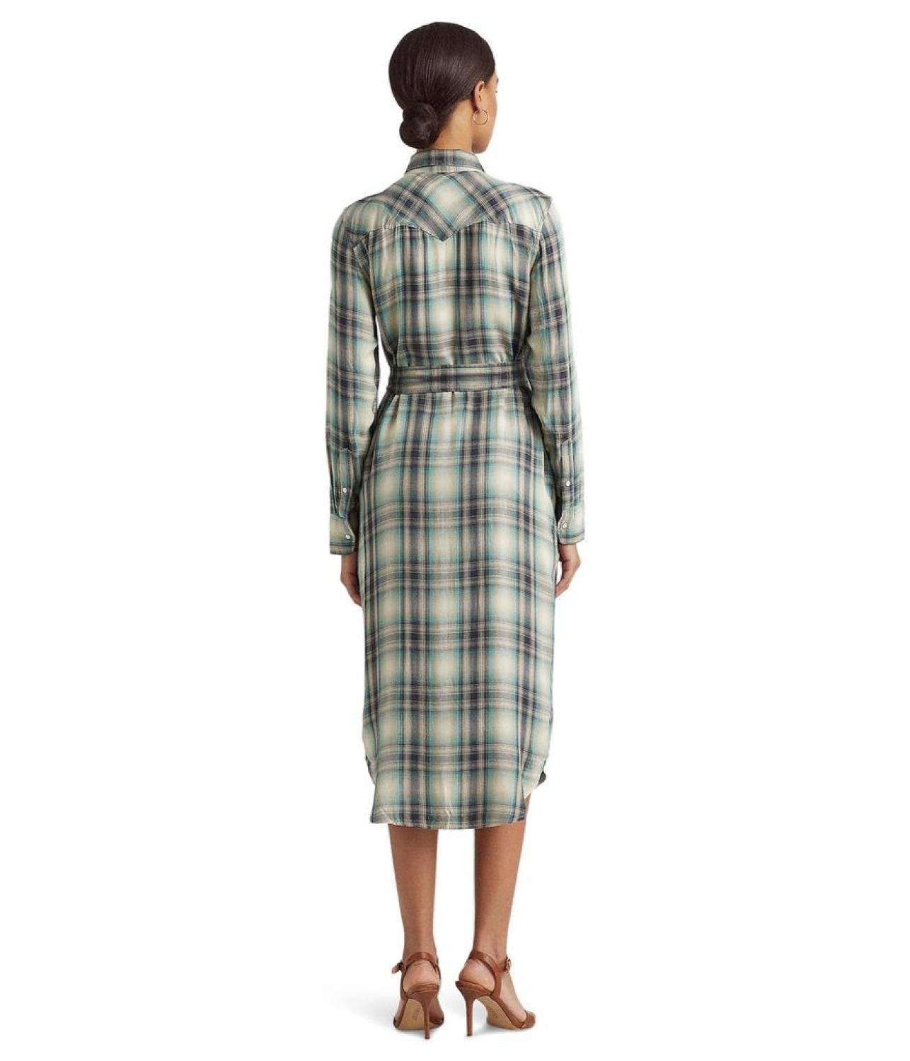 Plaid Twill Shirtdress