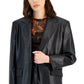 Women's Faux-Leather Logo-Embossed Blazer