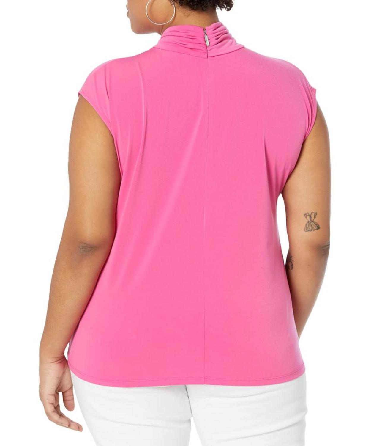 Plus Size Twist Neck Sleeveless Top
