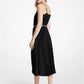 Pleated Satin Belted Slip Dress