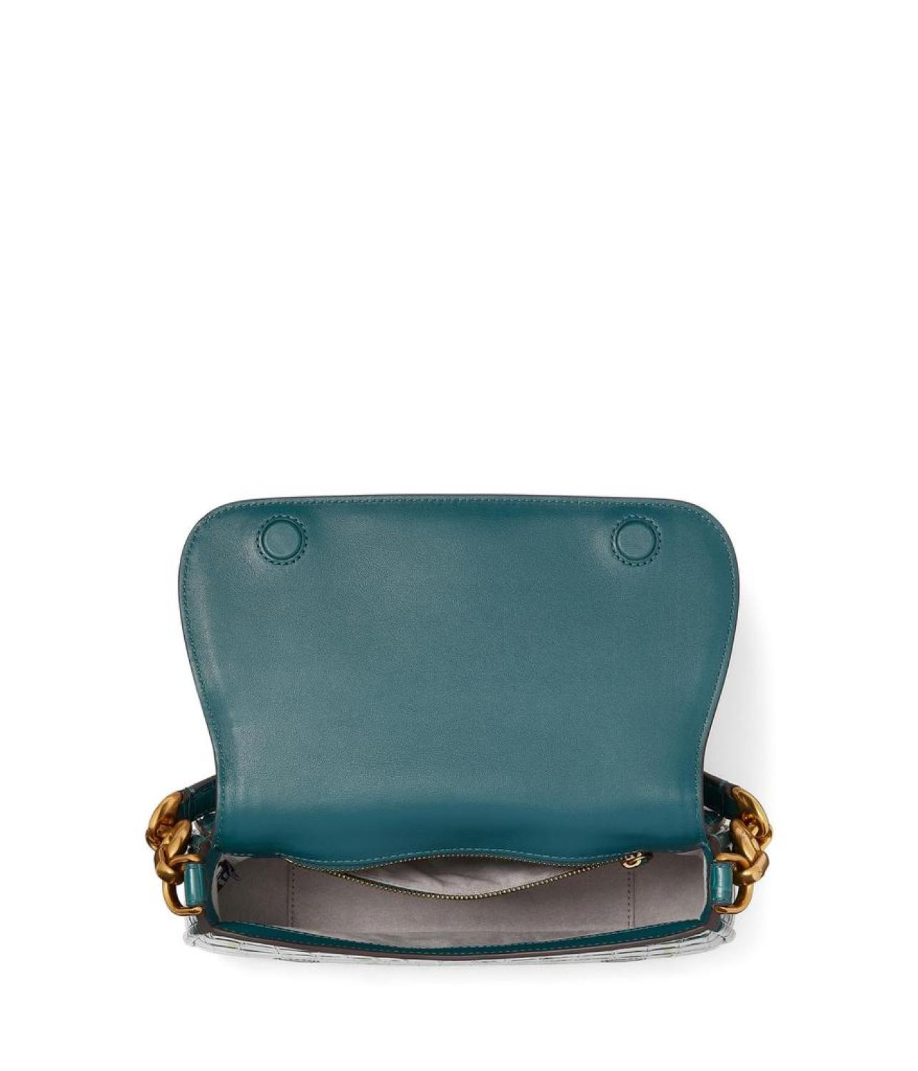 Gramercy Croc Embossed Leather Small Flap Shoulder Bag