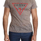 Guess  Cotton Stretch Logo Print Men Casual Perforated Men's T-shirt