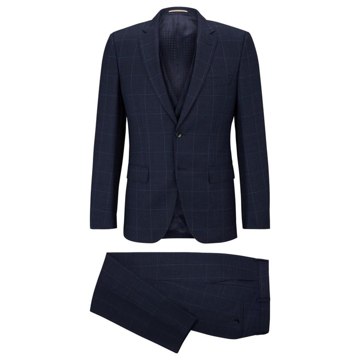 Men's Checked Three-Piece Slim-Fit Suit