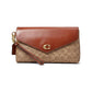 Color-Block Coated Canvas Signature Wyn Wristlet