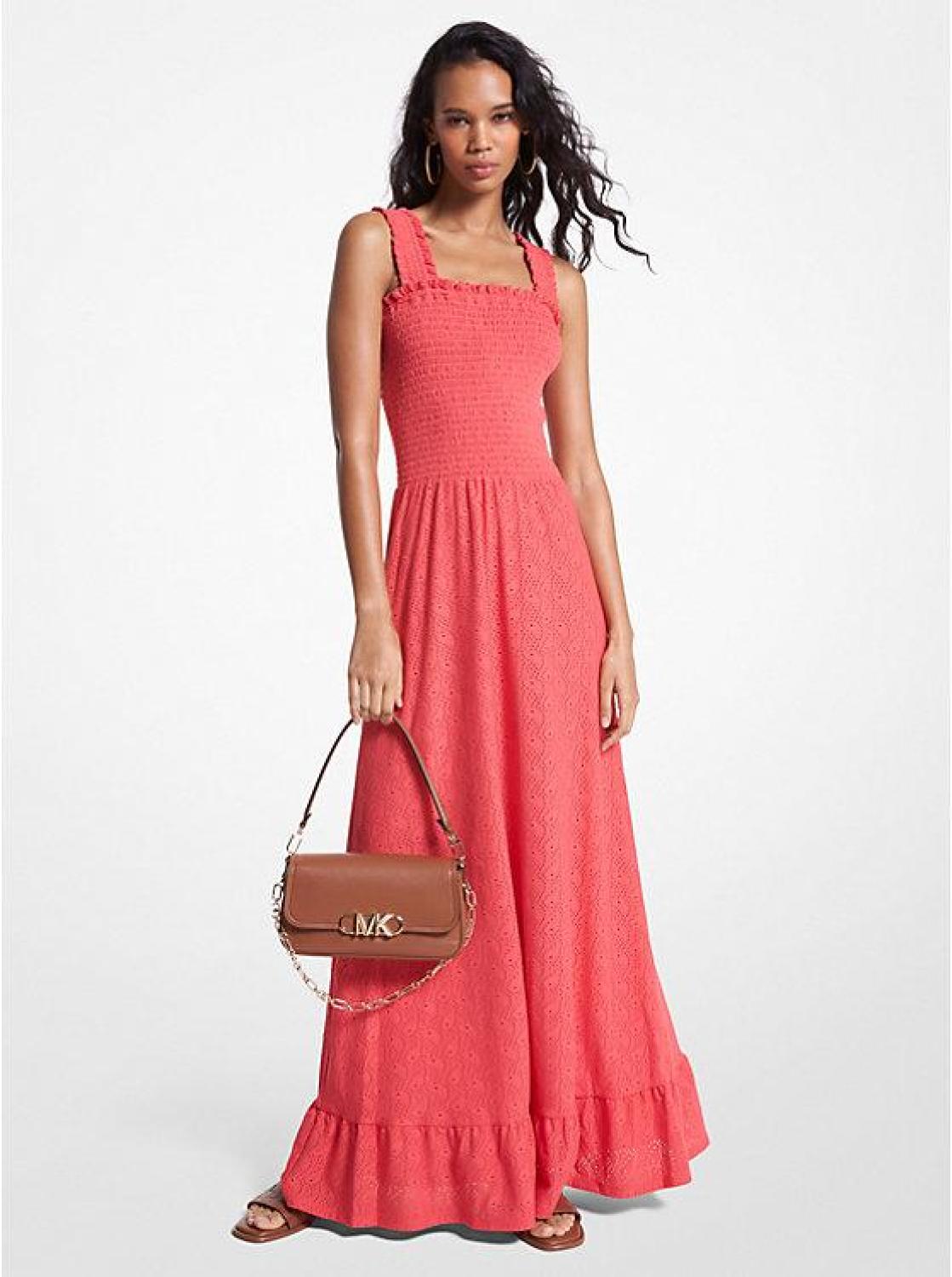 Paisley Eyelet Smocked Woven Dress