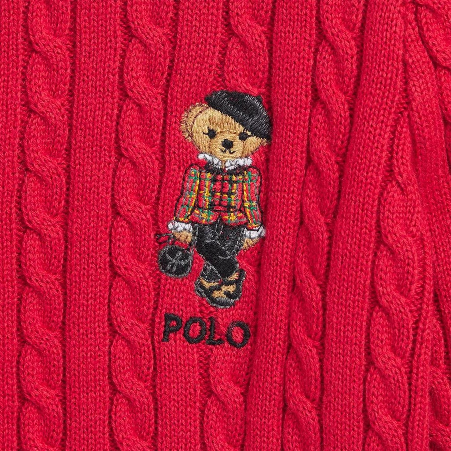 Polo Bear Mini-Cable Cotton Cardigan (Toddler/Little Kids)