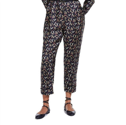 Mara Lipstick Print Jumpsuit In Black