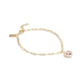 Faux Stone Crystal Heart Charm Bracelet