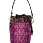 FENDI Mon Tresor Mini Tapestry & Leather Bucket Bag