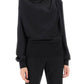 Alexander mcqueen draped blouse in satin