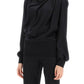 Alexander mcqueen draped blouse in satin