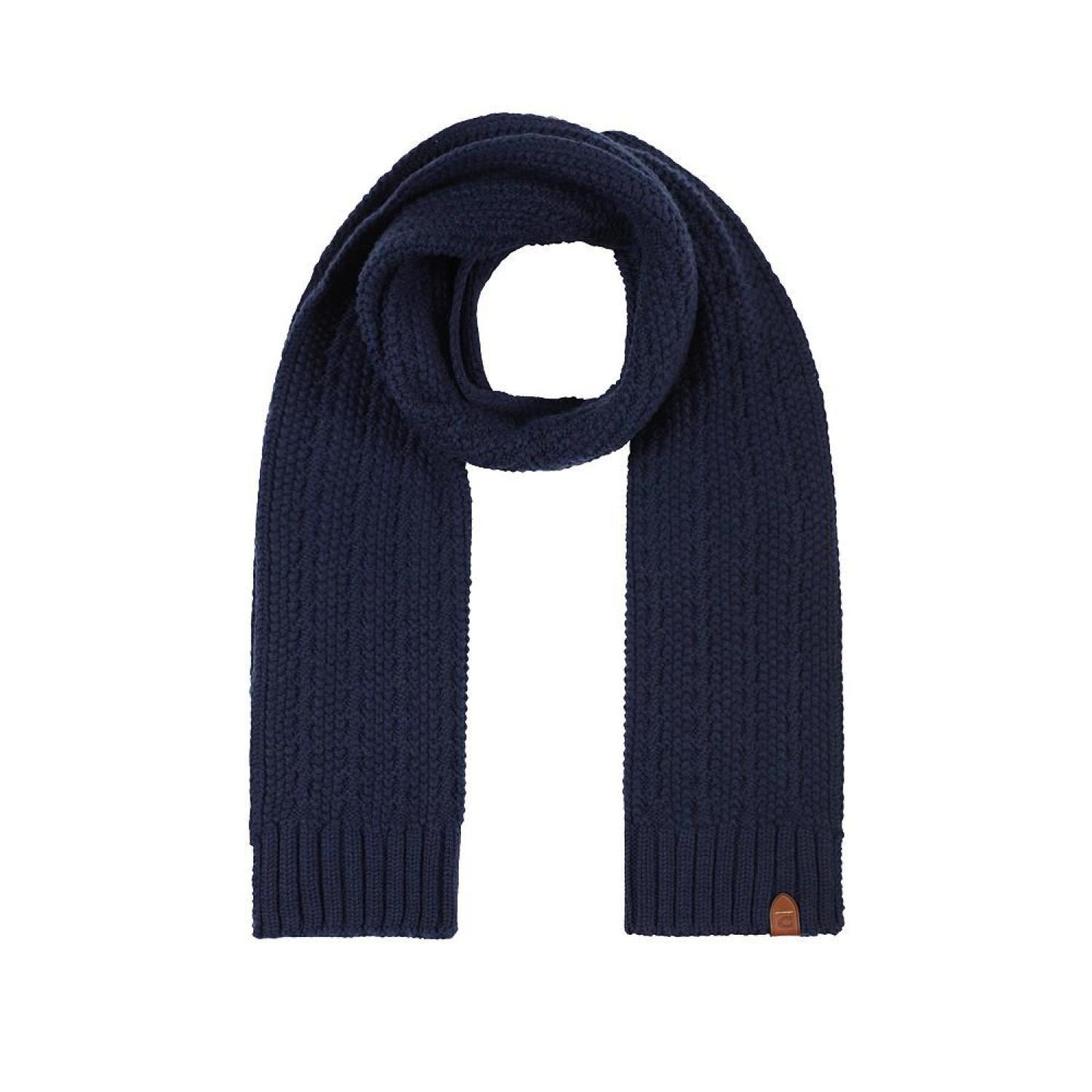 Men's Leather Patch Cable Scarf