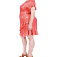Plus Size Foil Matte Jersey Ruffle Wrap Dress