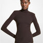 Ribbed Wool Blend Turtleneck Sweater