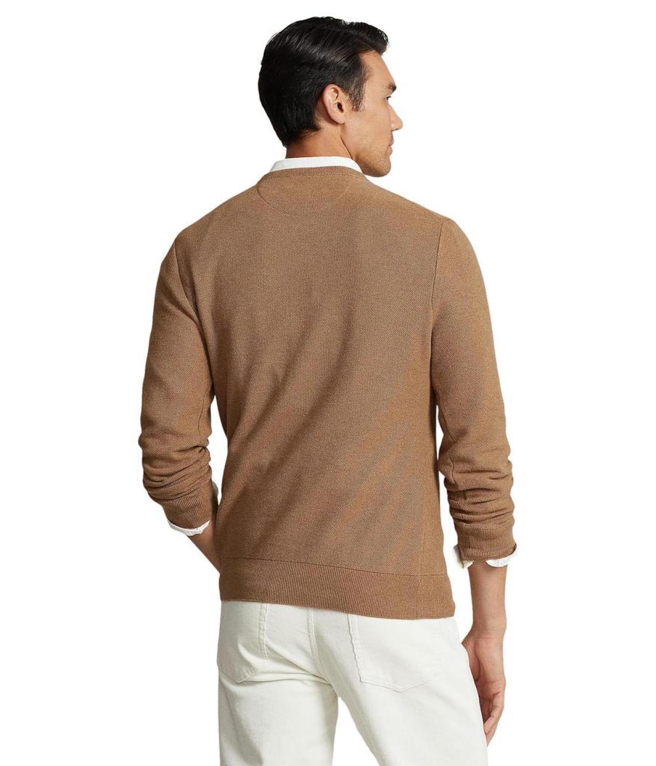Textured Cotton Crew Neck Sweater