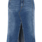 Alexander mcqueen washed denim midi skirt