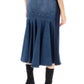 Alexander mcqueen washed denim midi skirt