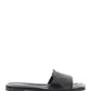 Alexander mcqueen leather slides with embossed seal logo
