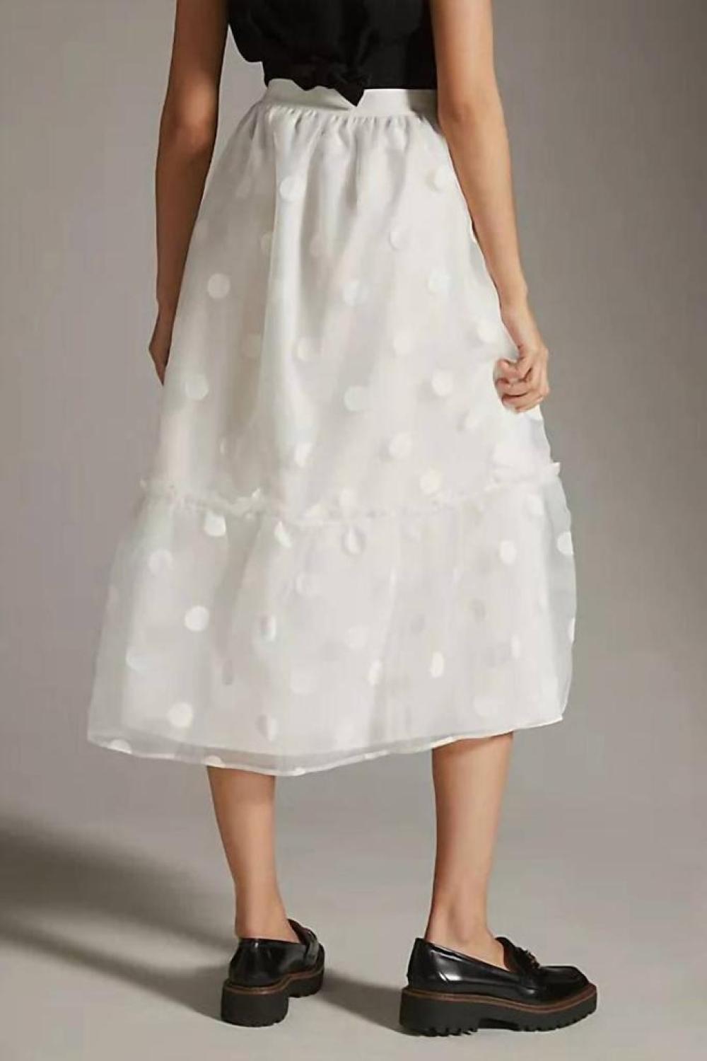 Tulle Midi Skirt In Snowflake Dot