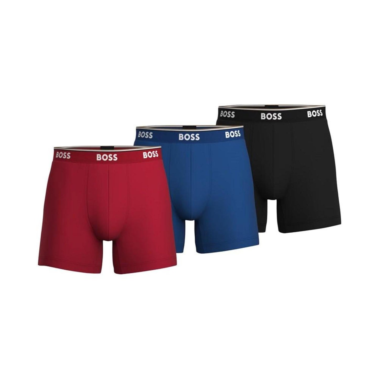 Men's 3-Pk. Power Stretch Assorted Color Solid Boxer Briefs