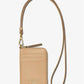 Small Jet Set Charm Leather Card Case Lanyard