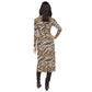 Women's Printed Ruched Midi Dress