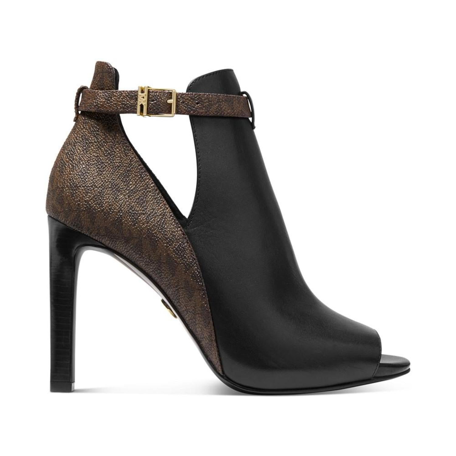 women's lawson high heel buckle open toe shooties