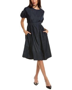 max mara denim dress Weekend Max Mara | Woman - Denim and satin shirt dress - Black