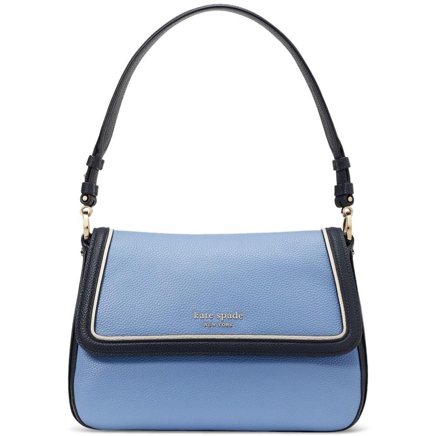 Hudson Colorblocked Pebbled Leather Small Convertible Flap Shoulder Bag