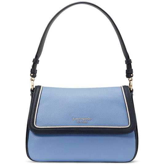 Hudson Colorblocked Pebbled Leather Small Convertible Flap Shoulder Bag