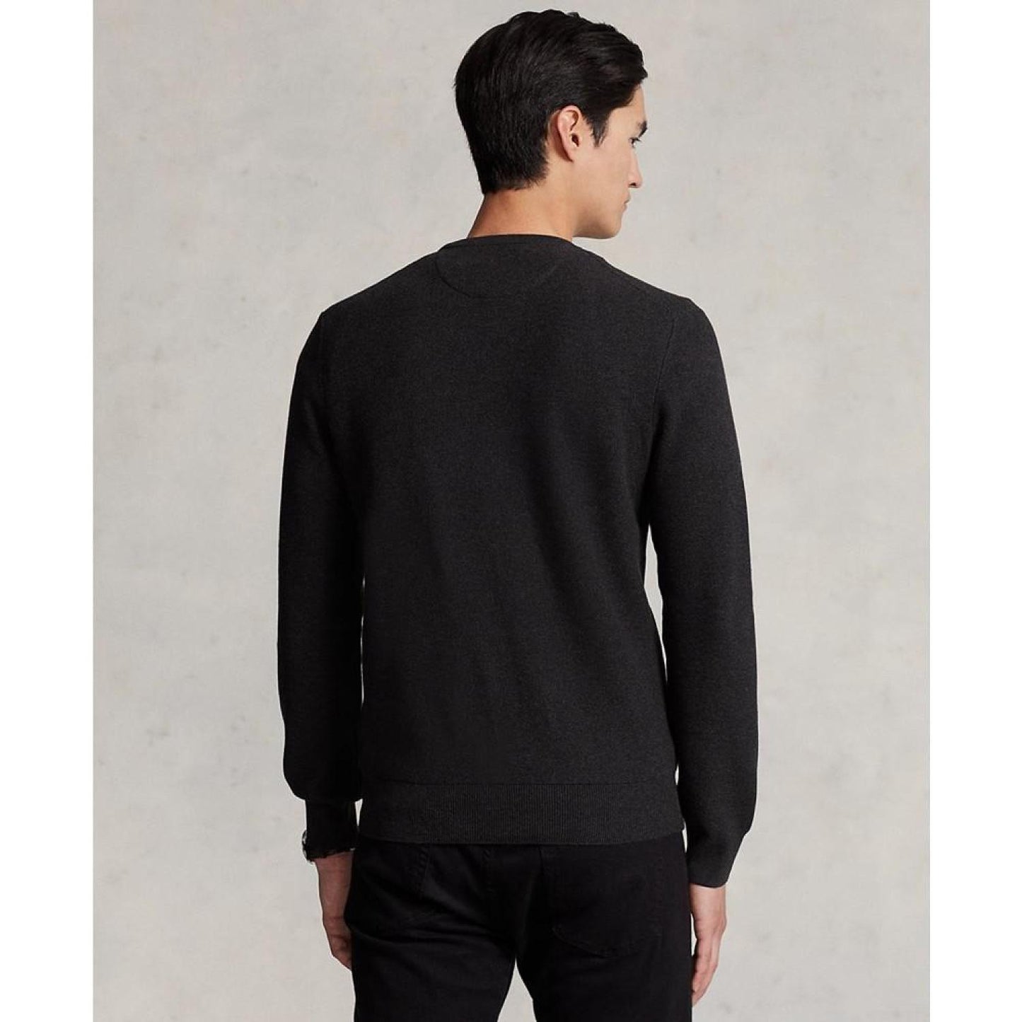 Men's Textured Cotton Crewneck Sweater