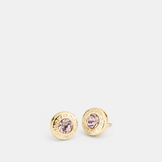 COACH Open Circle Stone Strand Earrings