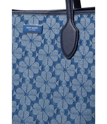 Spade Flower Jacquard Denim Bleecker Large Tote