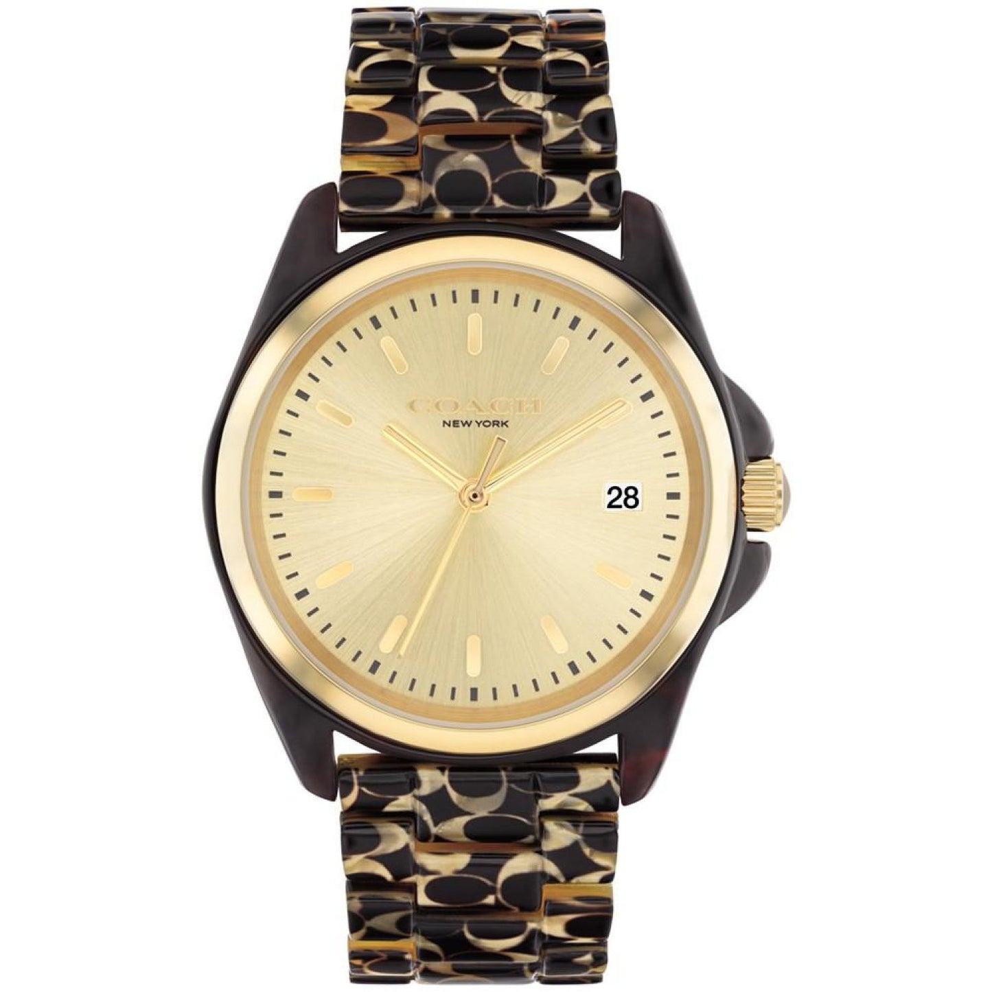 Women's Greyson Dark Brown Tortoise Signature C Resin Watch, 36mm
