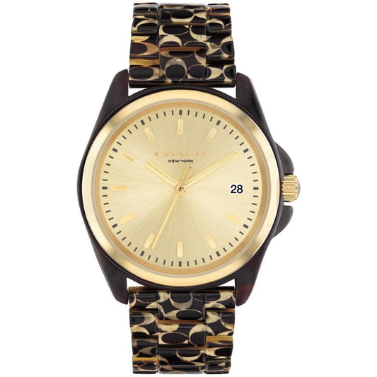 Women's Greyson Dark Brown Tortoise Signature C Resin Watch, 36mm