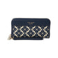 Spade Flower Jacquard Zip Around Continental Wristlet