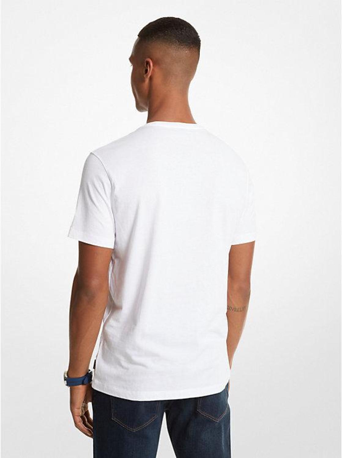 Striped Logo Cotton T-Shirt