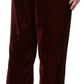 Red 'The Liquid Velvet' Trousers