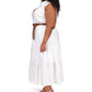 Plus Size Linen Slub Tiered Dress