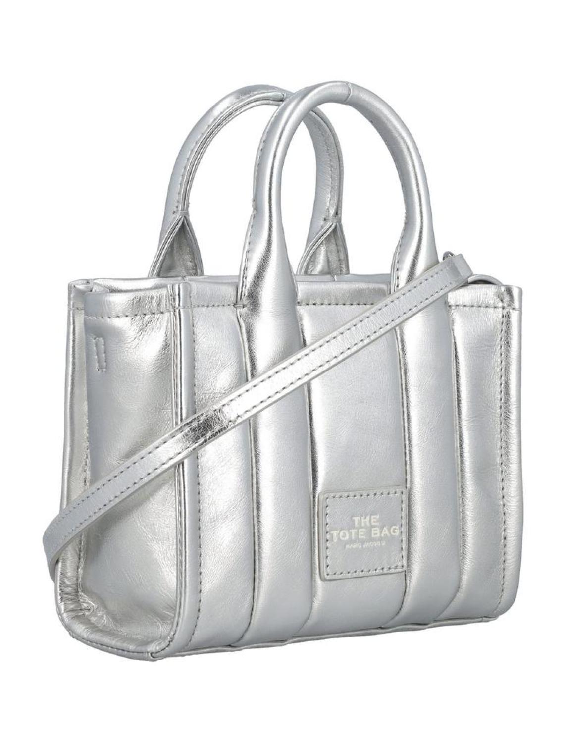 Marc Jacobs Logo Patch Metallic Effect Tote Bag