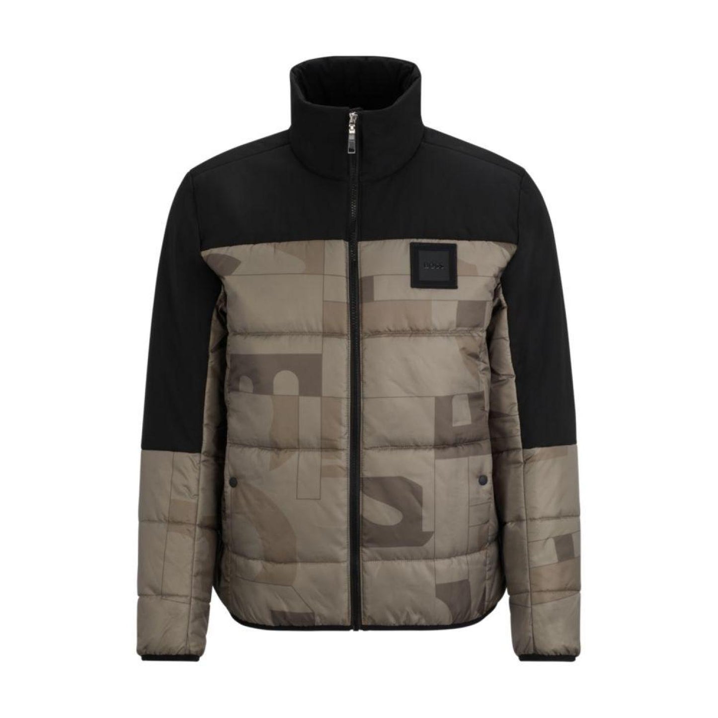 Regular-fit water-repellent padded jacket in mixed materials