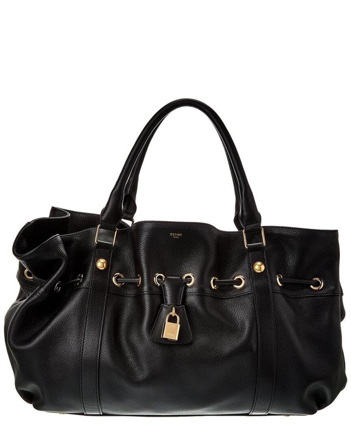 CELINE Abbey Medium Leather Satchel