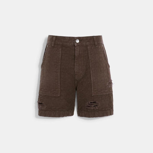 Coach Outlet Distressed Denim Shorts