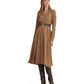 Print Surplice Crepe Midi Dress