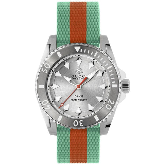 Men's Swiss Automatic Dive Red & Green Rubber Strap Watch 40mm