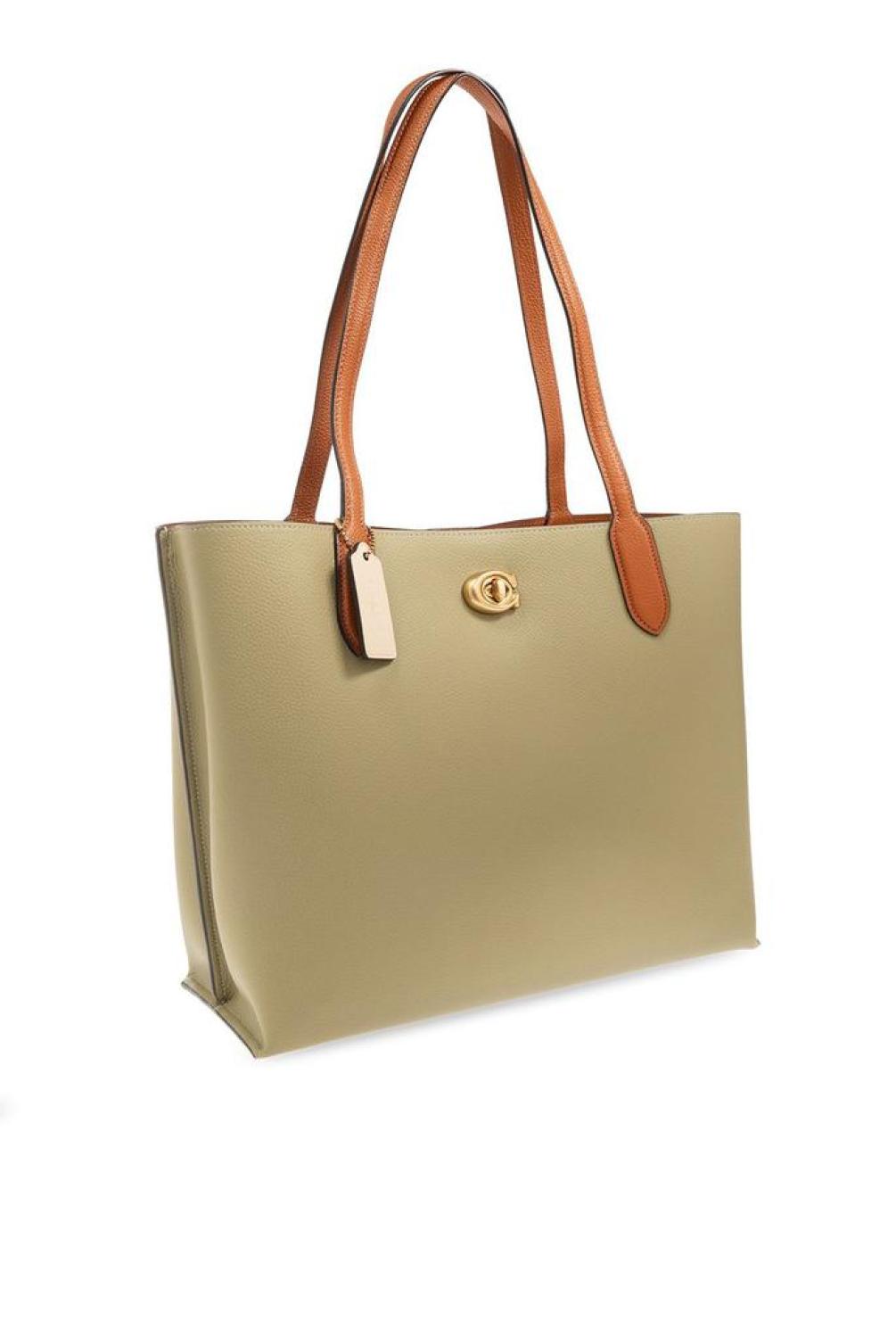 Coach Logo Plaque Twist-Lock Tote Bag