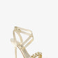Asha Embellished Snake Embossed Leather Sandal