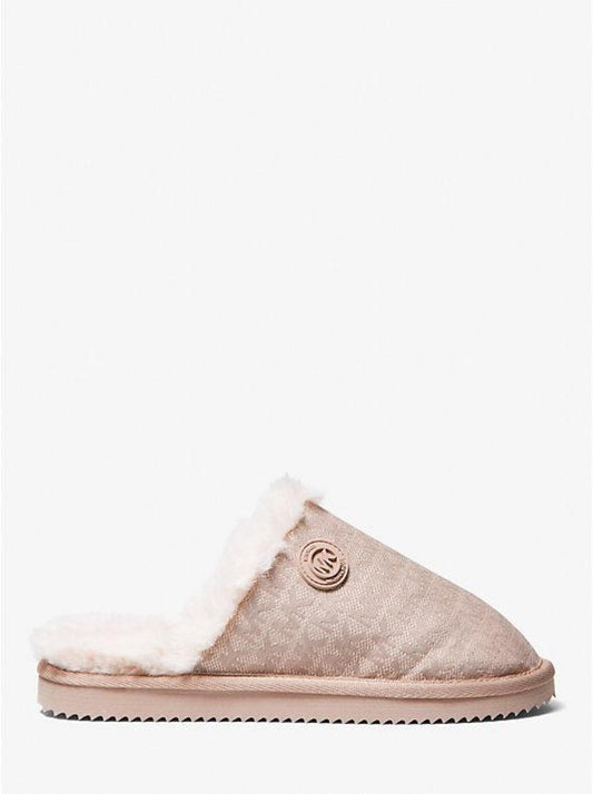 Janis Faux Fur-Lined Logo Jacquard Slipper
